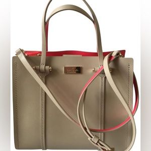 Kate Spade Small Elodie Arbour Hill Gray / Hot Pink Leather Cross Body Bag